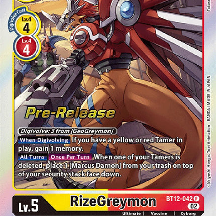 RizeGreymon [BT12-042] [Across Time Pre-Release Cards]