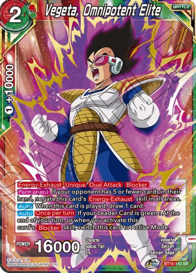 Vegeta, Omnipotent Elite (BT15-143) [Saiyan Showdown] – TokenMTG