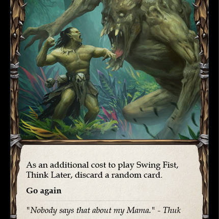 Swing Fist, Think Later (Blue) [U-CRU021] (Crucible of War Unlimited)  Unlimited Rainbow Foil