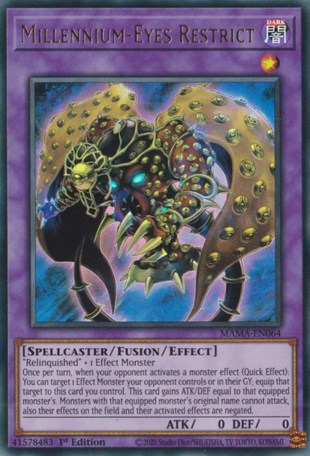 yugioh card thousand eyes restrict Yu-Gi-Oh! Thousand-Eyes MC1-EN004 Secret Rare Limited Edition Empire down monster results in an ATK and DEF of 0) Thousand-Eyes Restrict Card Profile :