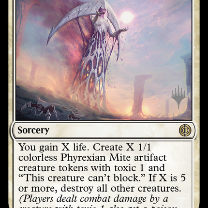 mtg phyrexia all will be one white cards Infectious Bite (Phyrexia: One) Near Mint (Players dealt combat damage by a creature with toxic 1 also get a poison counter.) Phyrexia All Will Be One (Promo