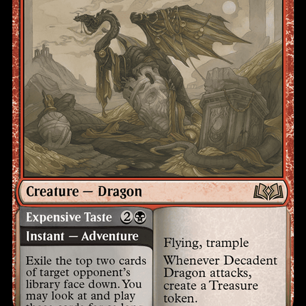Decadent Dragon // Expensive Taste [Wilds of Eldraine]