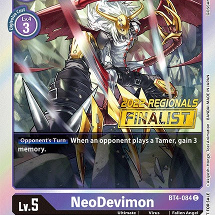NeoDevimon [BT4-084] (2022 Championship Online Regional) (Online Finalist) [Great Legend Promos]