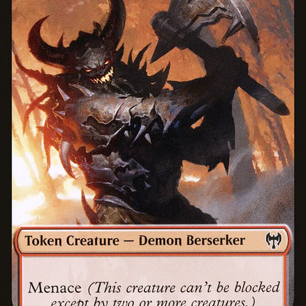 Human Warrior // Demon Berserker Double-Sided Token [Kaldheim Tokens]