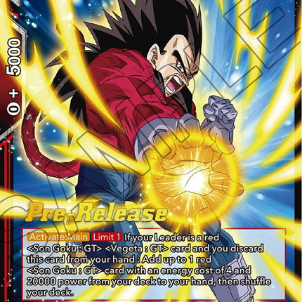 SS4 Vegeta, Searching for Rivals (BT18-016) [Dawn of the Z-Legends Prerelease Promos]
