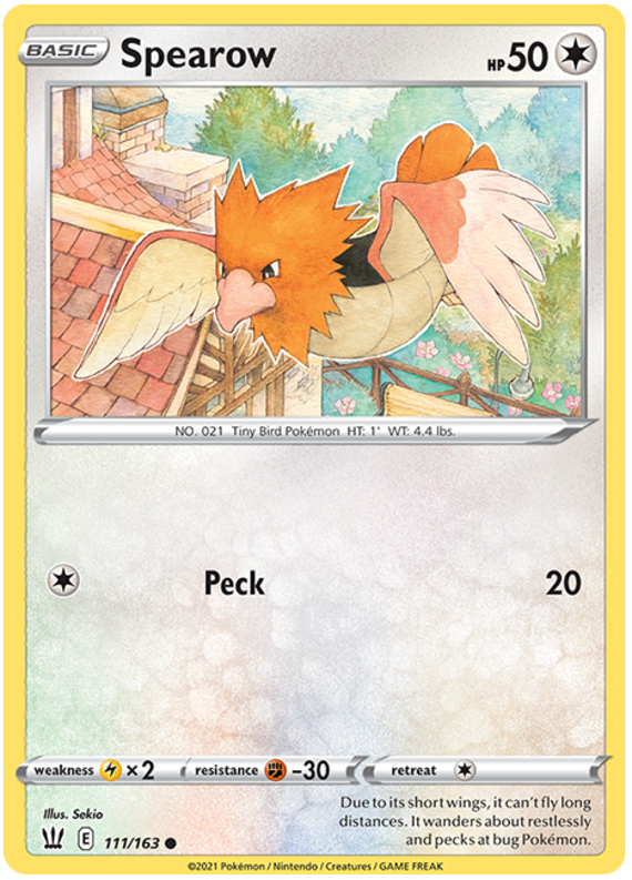 cgc pokemon card grading prices Spearow (111/163) [Sword & Shield: Battle Styles] – TokenMTG