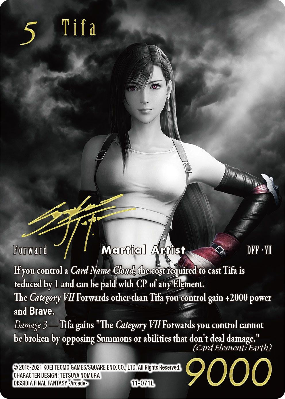 tifa promo card mtg Commander Deck Lockhart 100 Magic Cards EDH Final Fantasy Moonveil Games Whenever one or more creatures you control with power 7 or greater deal combat damage to a player Foil Promo Tifa Graded 9.5