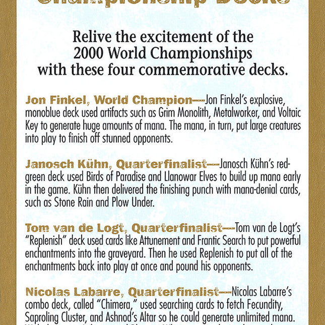 2000 World Championships Ad [World Championship Decks 2000]