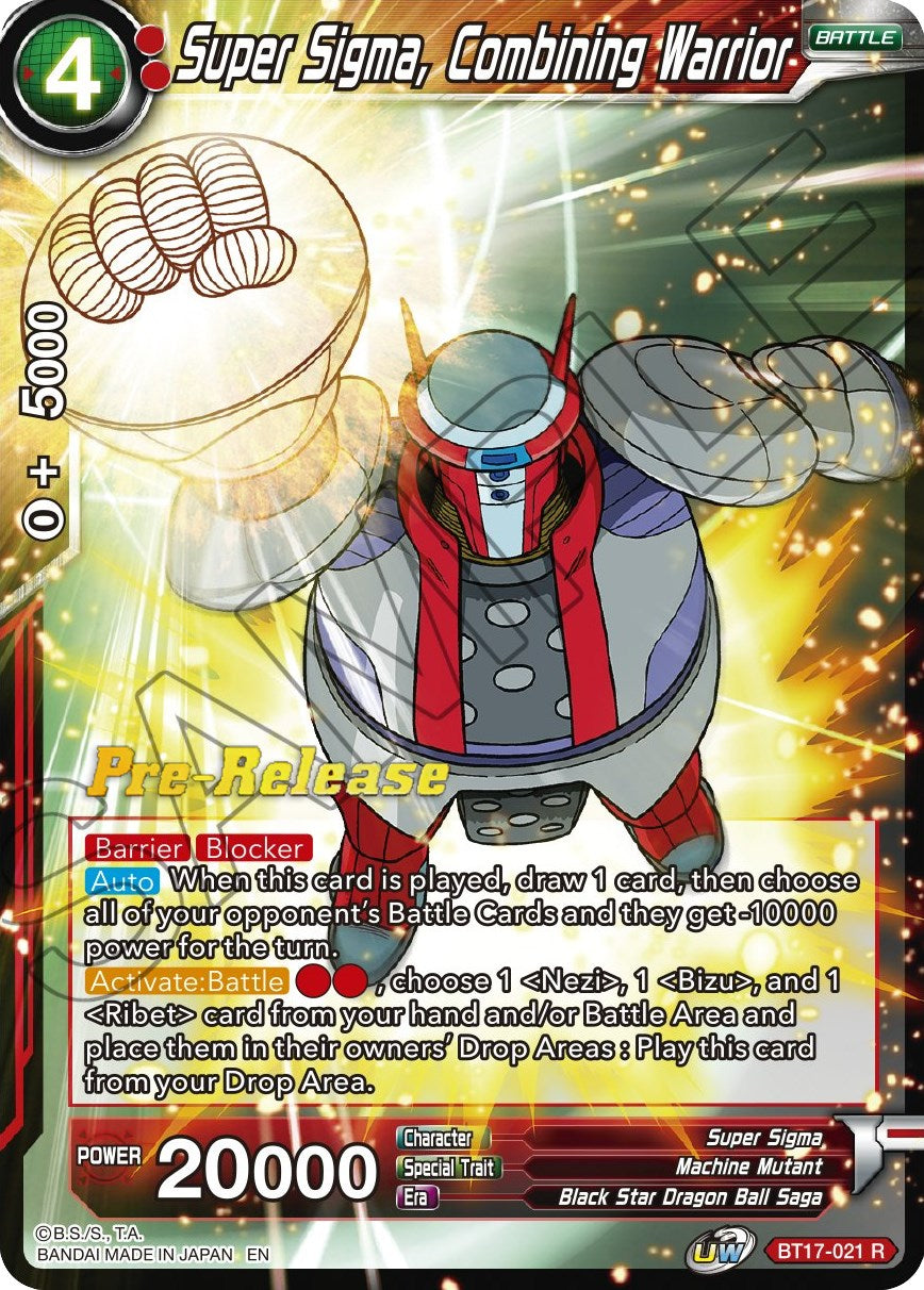 Super Sigma, Combining Warrior (BT17-021) [Ultimate Squad Prerelease P TokenMTG Super Sigma, Combining Warrior (BT17-021) [Ultimate Squad Prerelease P TokenMTG