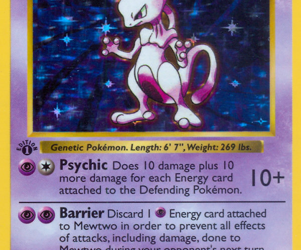 mewtwo gen 1 pokemon card Mewtwo 1st Edition Shadowless - Perfect Gift for Kids or Poke Fans - NOT Real Just for Show - Proxy NOT Replica - Might NOT Be Perfect