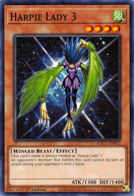 Yu-Gi-Oh! BLCR-EN066 Toon Harpie Lady – 1st Edition Ultra Rare, 3x NM, Signed By 5ban Graphics