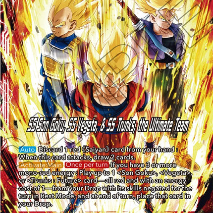 Son Goku & Vegeta & Trunks // SS Son Goku, SS Vegeta, & SS Trunks, the Ultimate Team (BT19-001) [Fighter's Ambition]