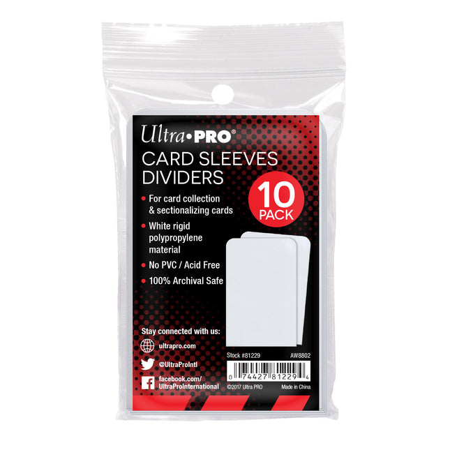 Ultra PRO: Card Dividers Standard - Semi-Rigid (White - 10ct)