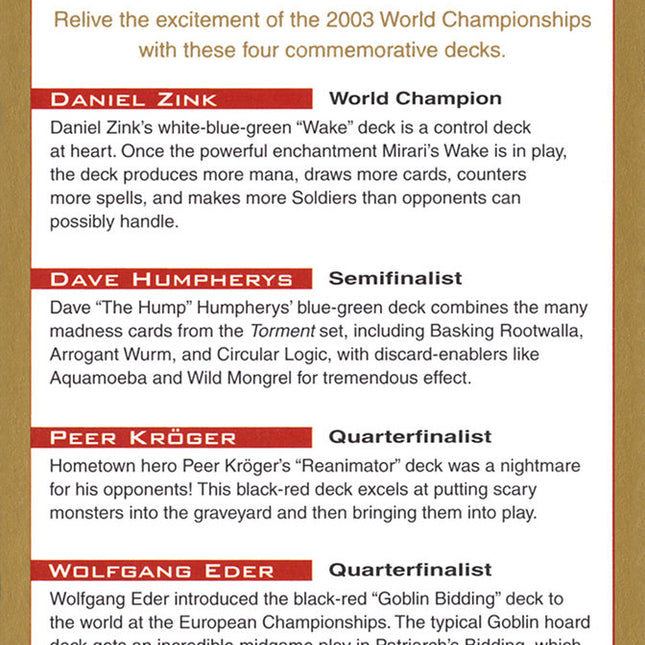 2003 World Championships Ad [World Championship Decks 2003]