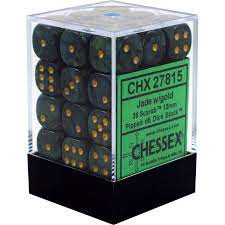 Jade/gold: Scarab 36d6 12mm Dice Set CHX 27815