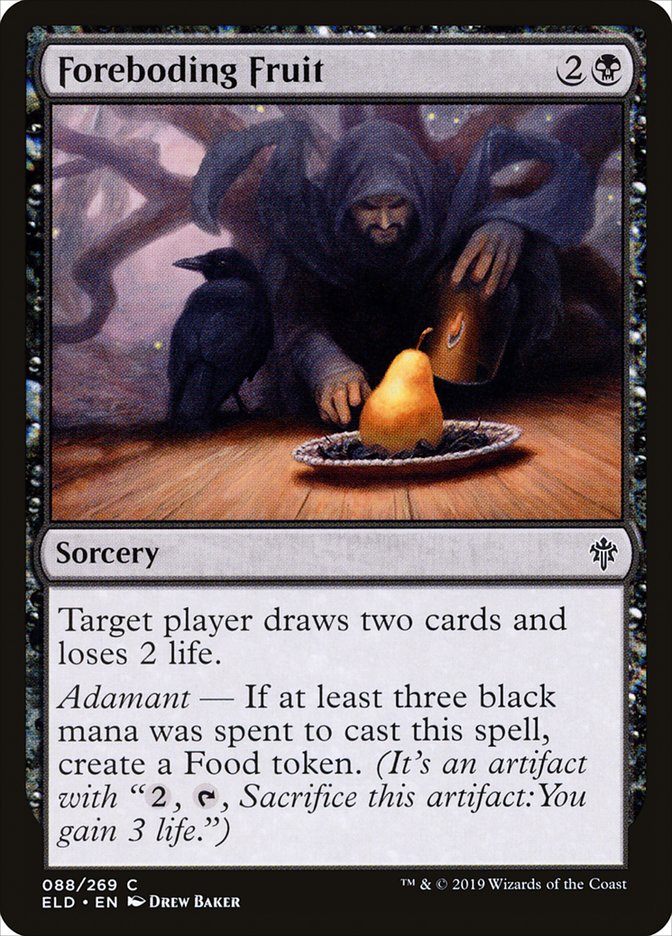 target player draws a card mtg Foreboding Fruit [Throne of Eldraine]