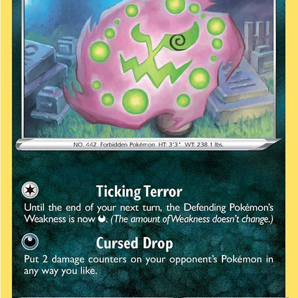 spiritomb pokemon card AR 071/063 Mega Brave Psychic Colorless Sharpshooting Choose 1 of your opponents Pokmon Spiritomb (089/172) [Sword & Shield: