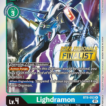 Lighdramon [BT8-053] (2022 Championship Offline Regional) (Online Finalist) [New Awakening Promos]
