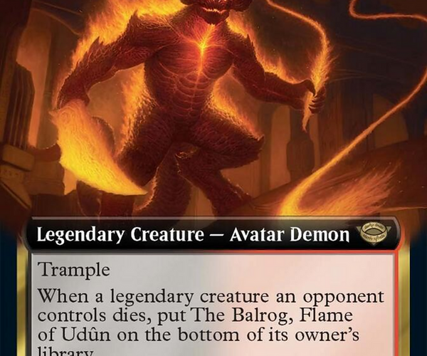 The Balrog, Flame of Udun (Extended Art) [The Lord of the Rings: Tales – TokenMTG