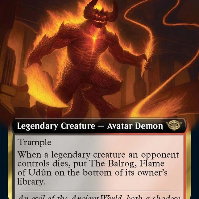 The Balrog, Flame of Udun (Extended Art) [The Lord of the Rings: Tales TokenMTG The Balrog, Flame of Udun (Extended Art) [The Lord of the Rings: Tales TokenMTG