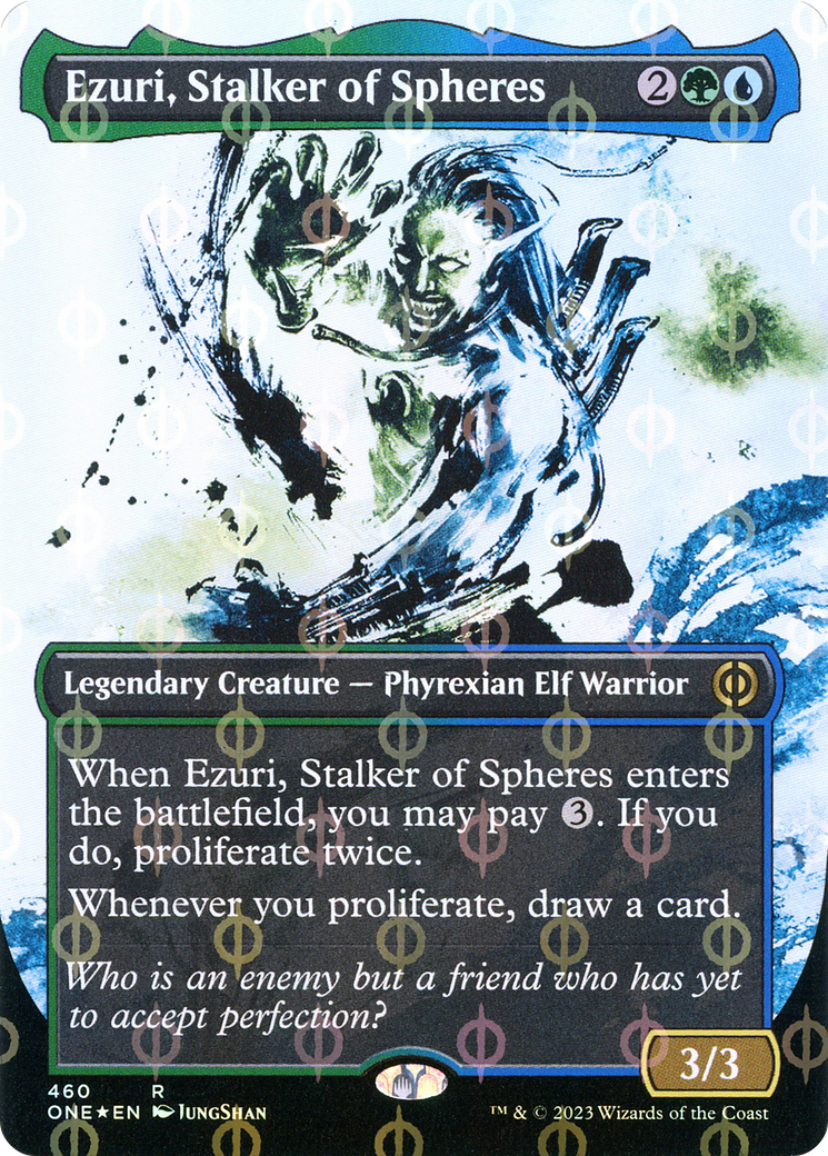 Ezuri, Stalker of Spheres (Borderless Ichor Step-and-Compleat Foil) [P –  TokenMTG