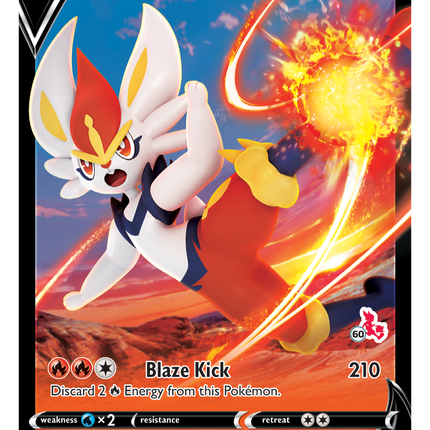 Cinderace V (043/264) (Cinderace Stamp #60) [Battle Academy 2022]