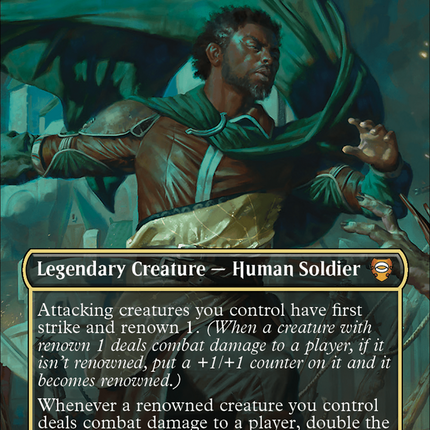 Aragorn, Hornburg Hero (Borderless) (Surge Foil) [The Lord of the Rings: Tales of Middle-Earth Commander]