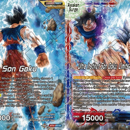 Son Goku // Ultra Instinct Son Goku, Limits Surpassed (BT9-100) [Universal Onslaught]