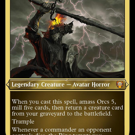Sauron, Lord of the Rings (Display Commander) [The Lord of the Rings: TokenMTG Sauron, Lord of the Rings (Display Commander) [The Lord of the Rings: TokenMTG