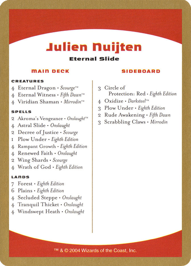Julien Nuijten Decklist [World Championship Decks 2004] – TokenMTG