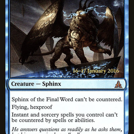 Sphinx of the Final Word [Oath of the Gatewatch Prerelease Promos]