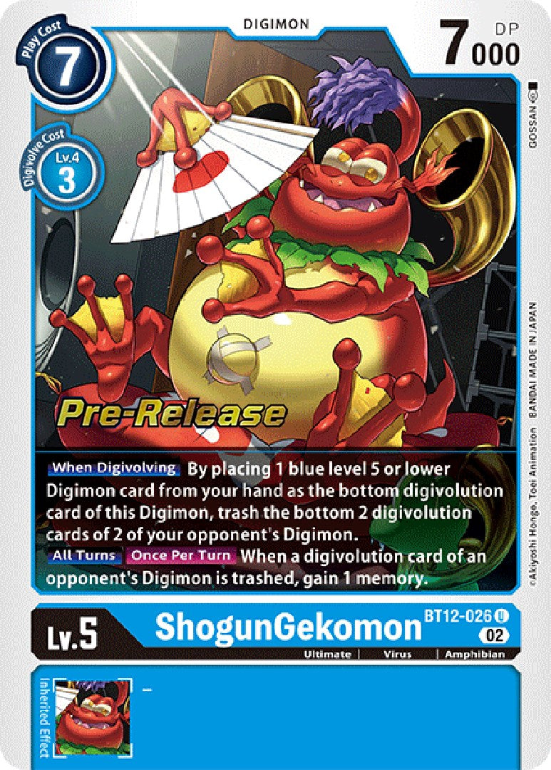 digimon pre release cards ShogunGekomon [BT12-026] [Across Time Pre-Release Cards] – TokenMTG