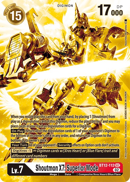 bt06 digimon card list Shoutmon X7: Superior Mode [BT12-112] (Alternate Art