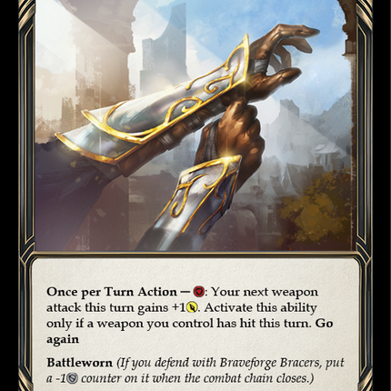 Braveforge Bracers [U-WTR116] (Welcome to Rathe Unlimited)  Unlimited Rainbow Foil