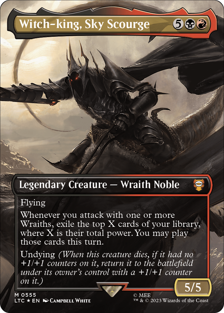 Witch-king, Sky Scourge (Borderless) (Surge Foil) [The Lord of the Rin –  TokenMTG