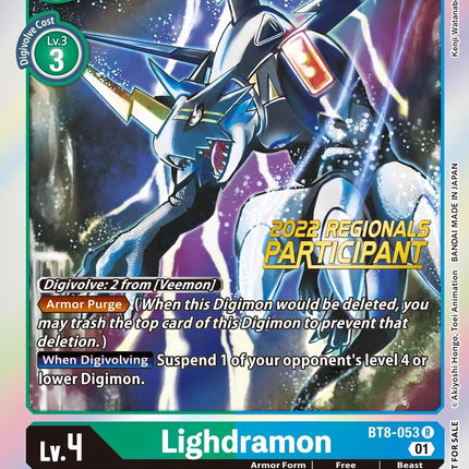 Lighdramon [BT8-053] (2022 Championship Offline Regional) (Online Participant) [New Awakening Promos]