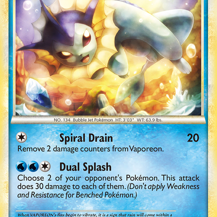 Vaporeon (52/95) [HeartGold & SoulSilver: Call of Legends]