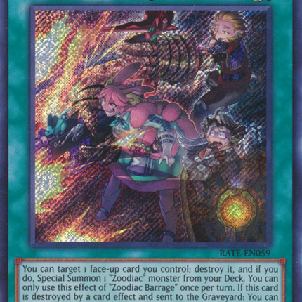 Zoodiac Barrage [RATE-EN059] Secret Rare