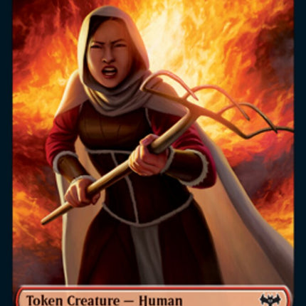 Copy // Human (010) Double-Sided Token [Innistrad: Crimson Vow Tokens]
