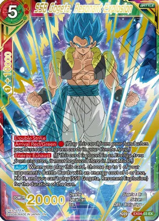 SSB Gogeta, Resonant Explosion (Gold Stamped) (EX04-03) [Mythic Booste TokenMTG SSB Gogeta, Resonant Explosion (Gold Stamped) (EX04-03) [Mythic Booste TokenMTG