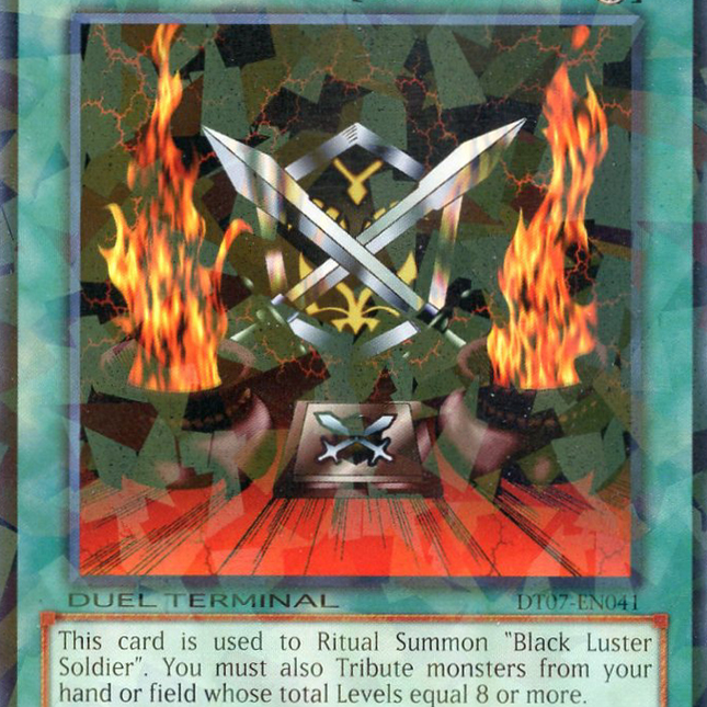 yugioh cards black luster ritual Soldier You can shuffle all cards your opponent controls into the Deck. Black Luster Soldier - YuGiOh
