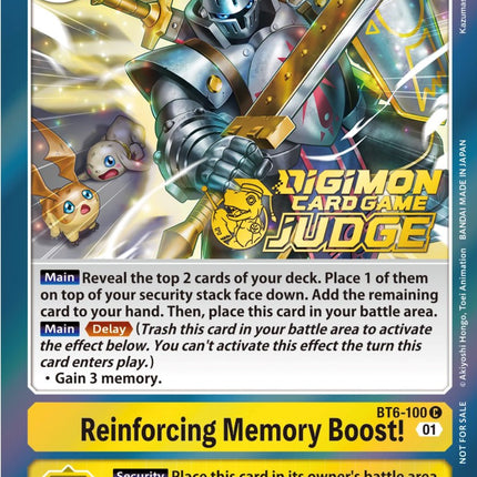 Reinforcing Memory Boost! [BT6-100] (Judge Pack 3) [Double Diamond Promos]