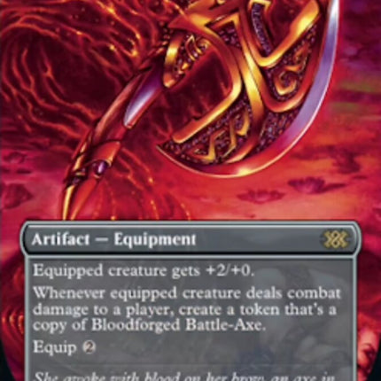 Bloodforged Battle-Axe (Borderless Alternate Art) [Double Masters 2022]