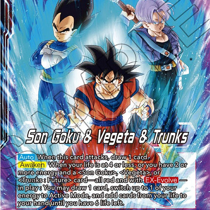 Son Goku & Vegeta & Trunks // SS Son Goku, SS Vegeta, & SS Trunks, the Ultimate Team (BT19-001) [Fighter's Ambition]