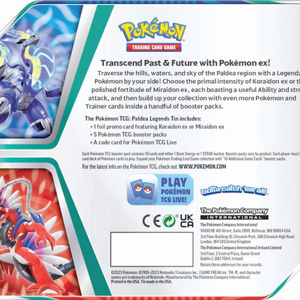 Paldea Legends Tins (Koraidon ex)