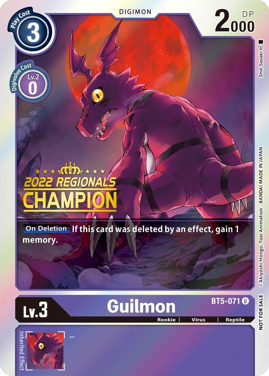 Guilmon [BT5-071] (2022 Championship Offline Regional) (Online Champio –  TokenMTG
