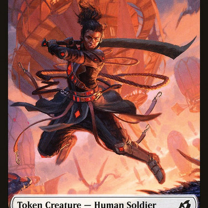 Feather // Human Soldier (003) Double-Sided Token [Ikoria: Lair of Behemoths Tokens]