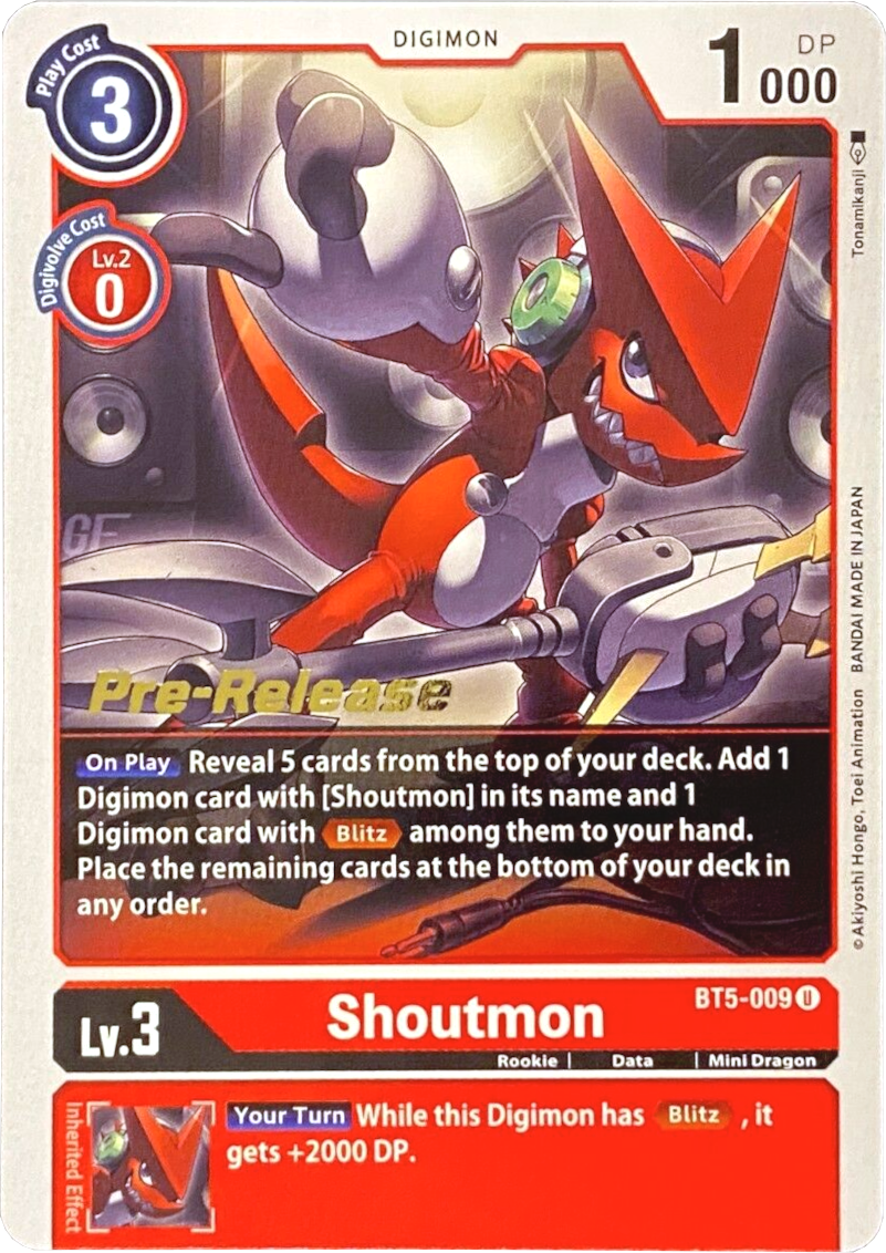 Shoutmon [BT5-009] [Battle of Omni Pre-Release Promos] – TokenMTG