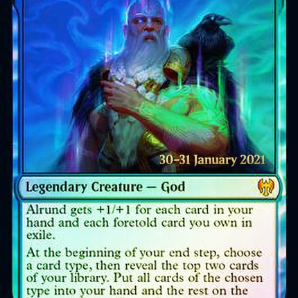 Alrund, God of the Cosmos // Hakka, Whispering Raven [Kaldheim Prerelease Promos]