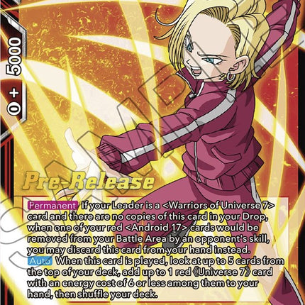 Android 18, Selfless Savior (BT20-010) [Power Absorbed Prerelease Promos]